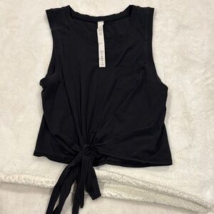 Lululemon Athletica Black Tie-Front Tank Top